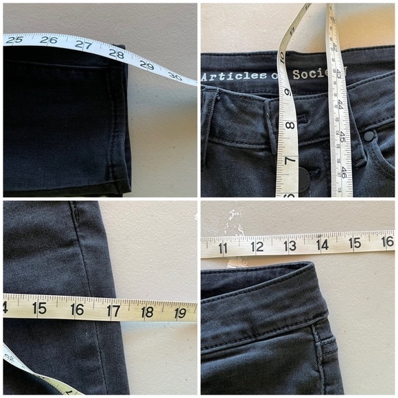 Articles of Society Britney Merced Skinny Jeans 27 Charcoal Gray Button Front - Picture 5 of 12